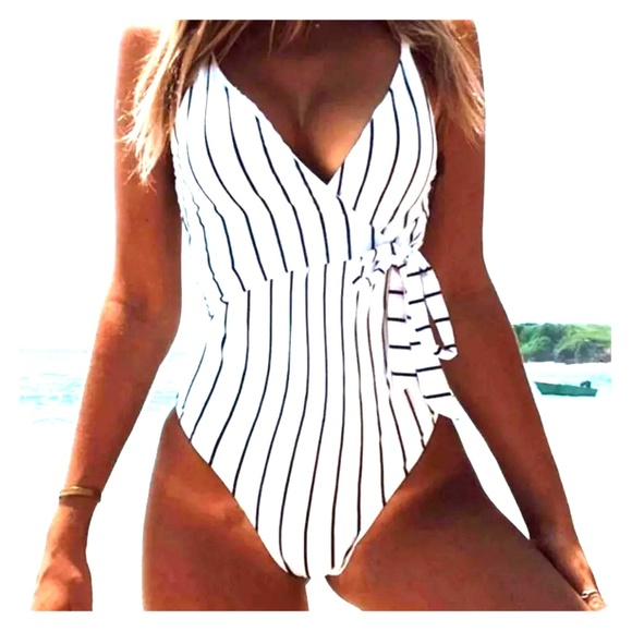 Other - Summer SALE!!! Stripped Wrap Onepiece Swimsuit